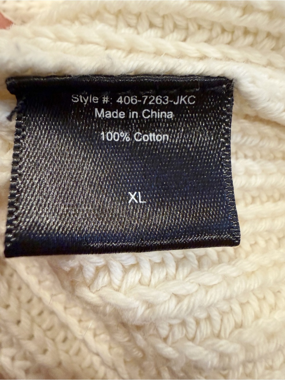 JENNI KAYNE Cotton Fisherman Sweater in Ivory Crewneck Ribbed Knit Classic XL - Picture 7 of 10